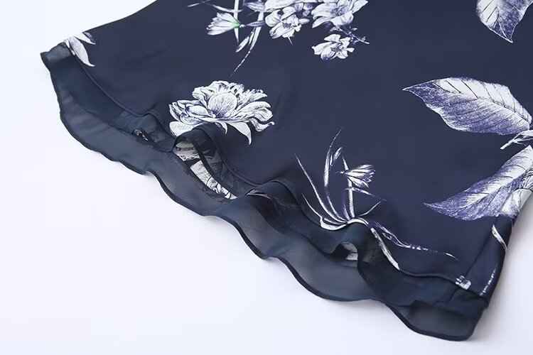 Women's Satin Midi Floral Print Skirt