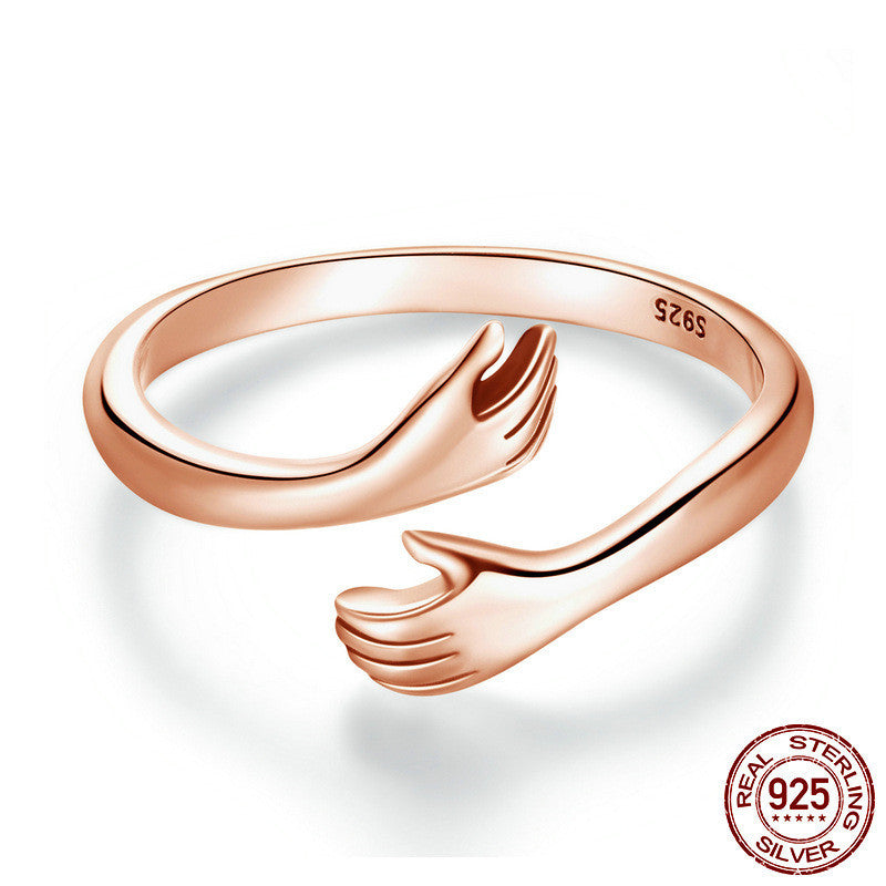 925 sterling silver hug ring 