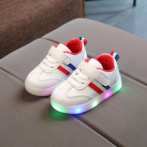 Kimmy White LED Sneakers Shoes - FIFI LONDON