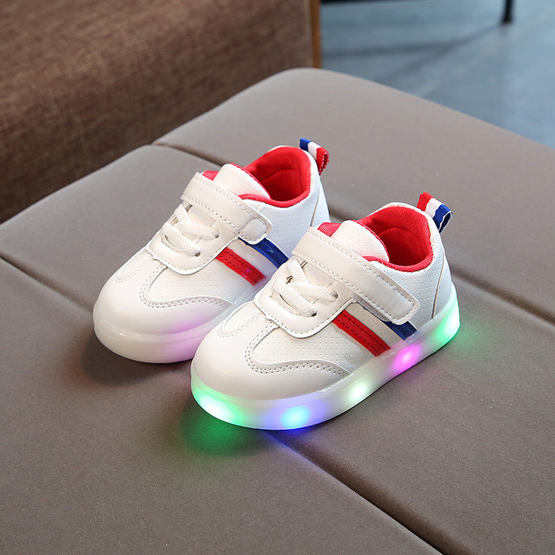 Kimmy White LED Sneakers Shoes - FIFI LONDON