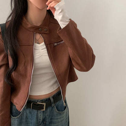High waist biker jacket