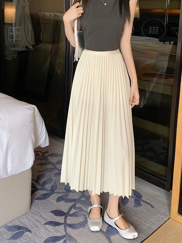 High waist pleated skirt
