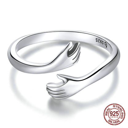 925 sterling silver hug ring 