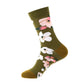 Autumn And Winter Flower Mid-calf Female Cotton Socks