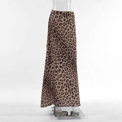 Leopard bodycon maxi skirt