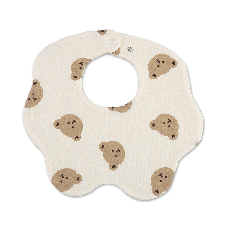 Cotton Simple Newborn Printing Drool Towel - FIFI LONDON