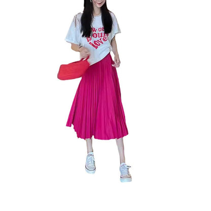 High waist pleated skirt
