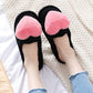 Cute Love Slipper Winter Warm Fluffy Shoes Home Slippers