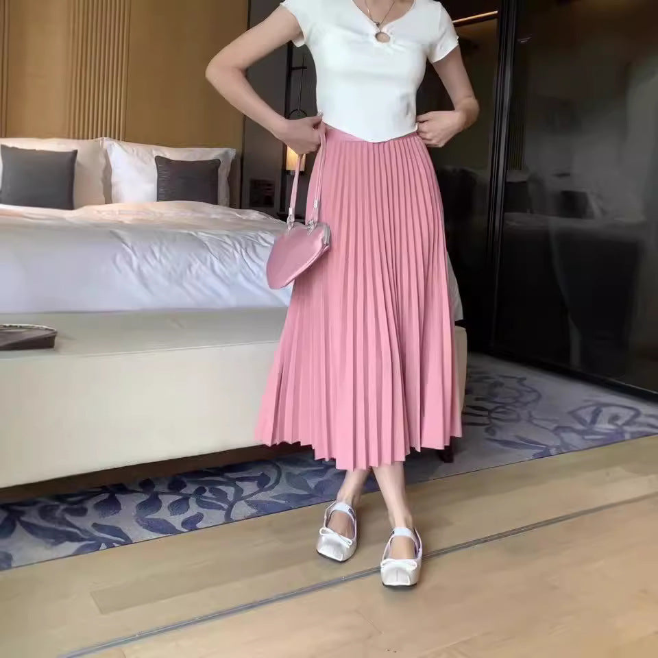 High waist pleated skirt