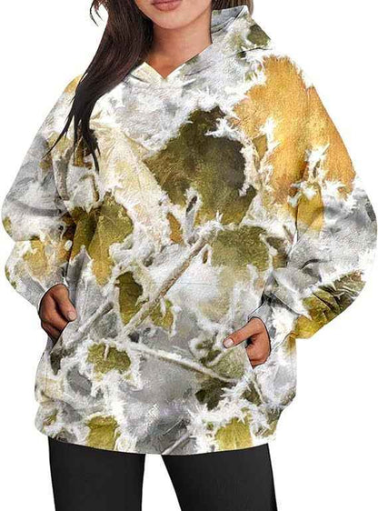 Women’s Oversized Hoodie Sweatshirt shown front-on on model — Fifi London Autumn collection