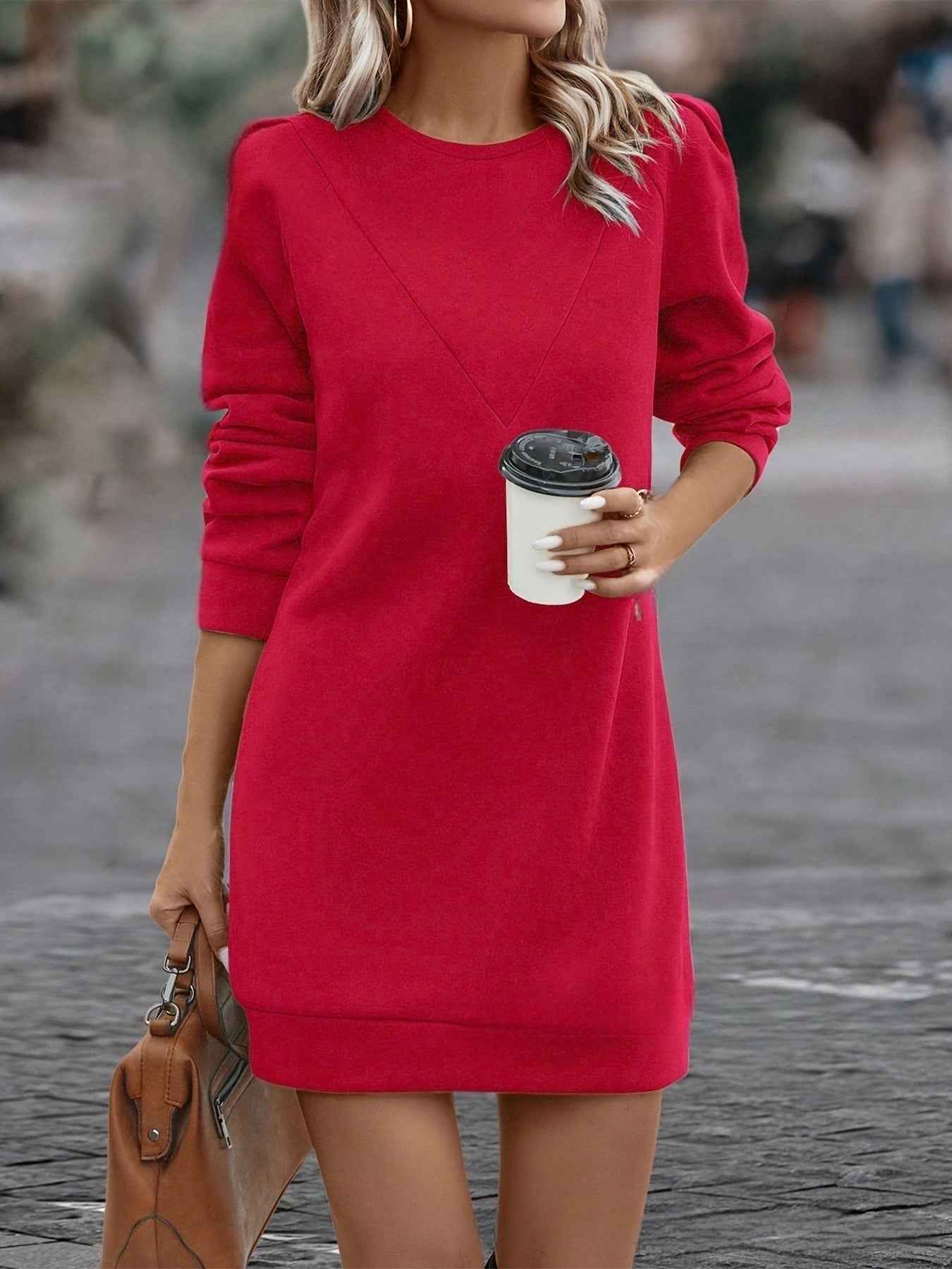 Solid color midi dress