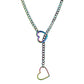 Stainless Steel Lariat Heart Necklace Personality Heavy Ring Cuban Long Chain Punk Rock Slipchain Choker Collar For Women Men