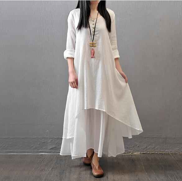 Two fake flax dresses