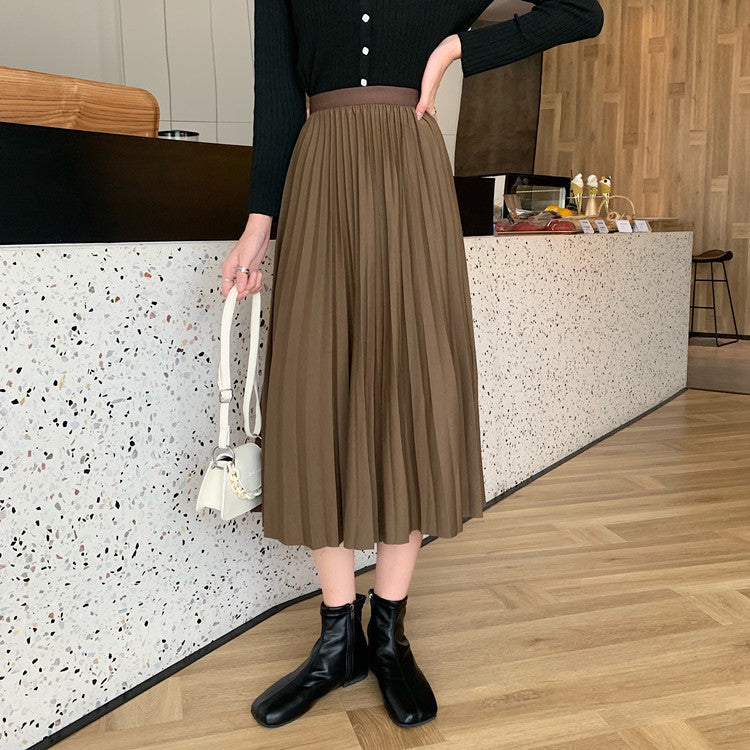High waist pleated skirt