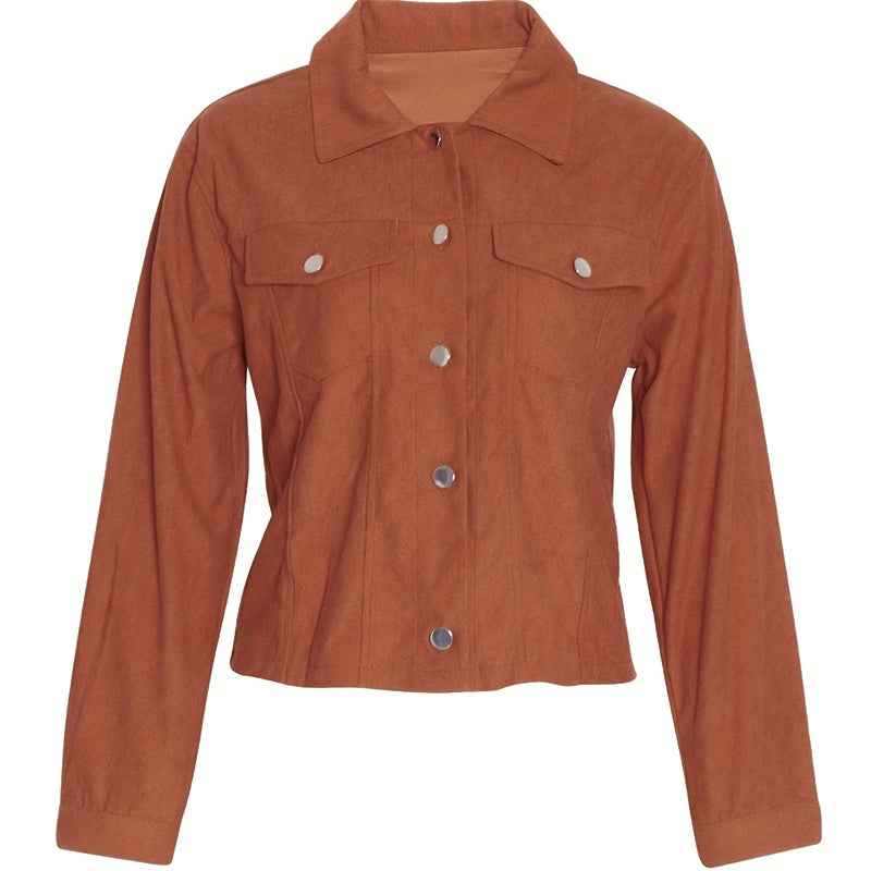 Casual long-sleeve corduroy coat 