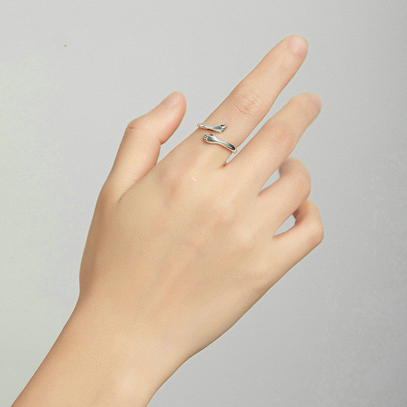 925 sterling silver hug ring 