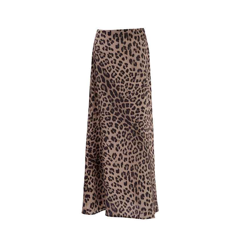 Leopard bodycon maxi skirt