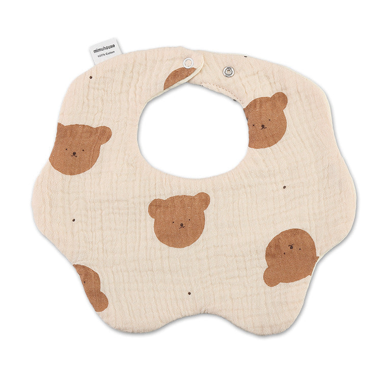 Cotton Simple Newborn Printing Drool Towel - FIFI LONDON