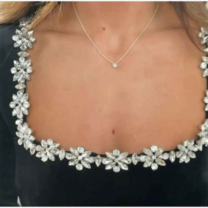 Elegant floral rhinestone dress