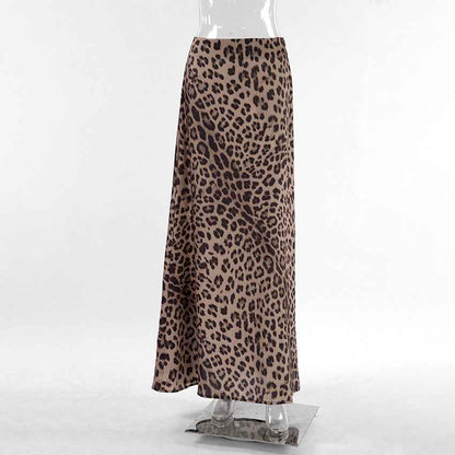 Leopard bodycon maxi skirt