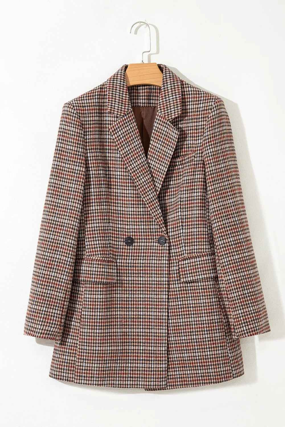 Women’s Classic Wool Coat shown front-on on model — Fifi London Winter collection