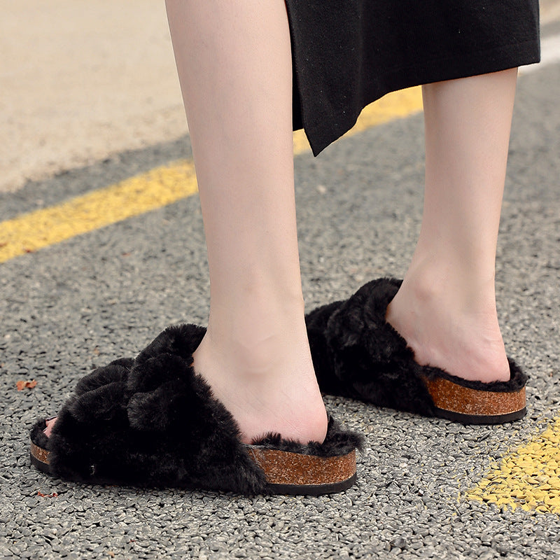 Women's Outer Wear Warm Winter Cotton Slippers - FIFI LONDON