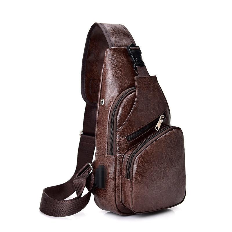 Male chest bag with USB port