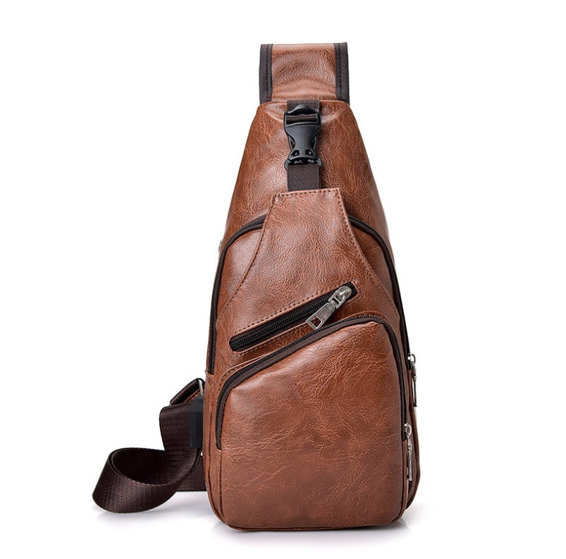 Male chest bag with USB port