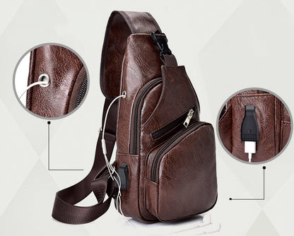 Male chest bag with USB port