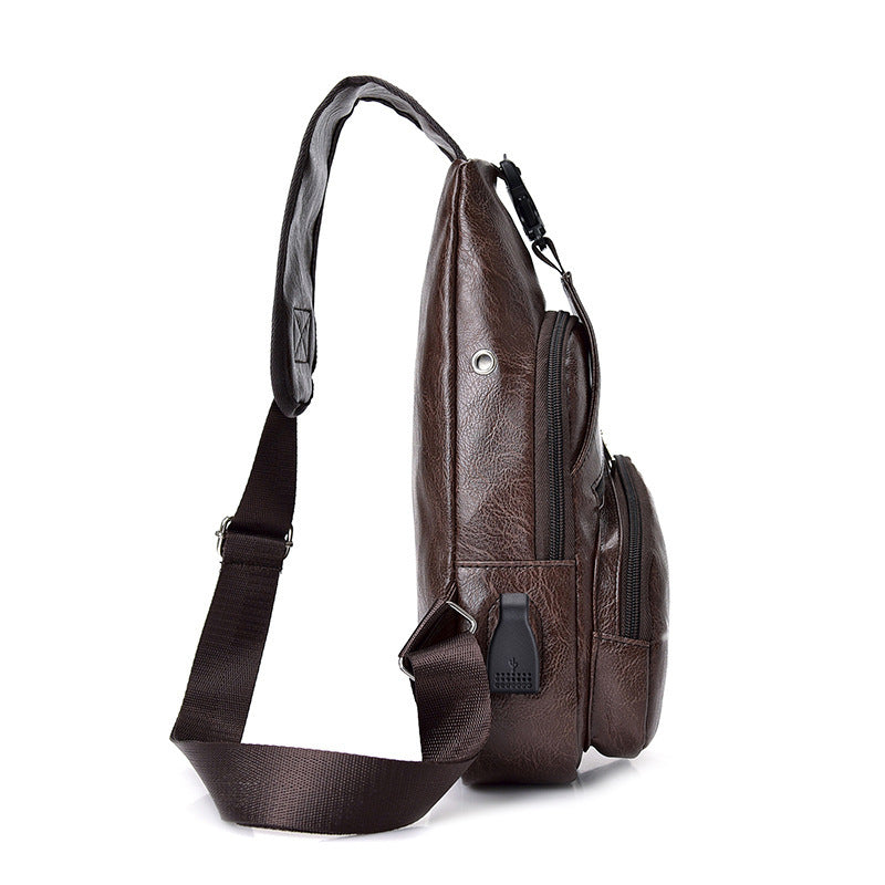 Male chest bag with USB port
