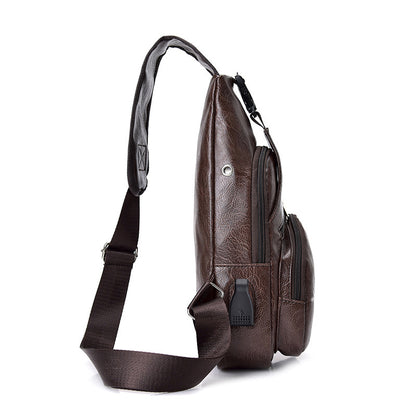 Male chest bag with USB port