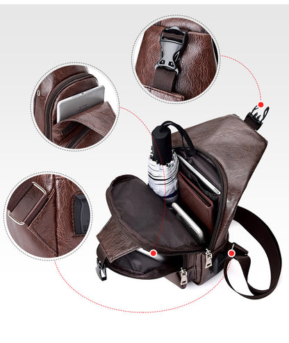 Male chest bag with USB port
