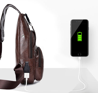 Male chest bag with USB port