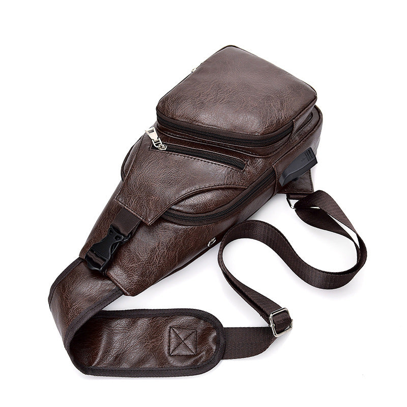 Male chest bag with USB port