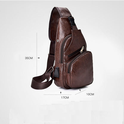 Male chest bag with USB port