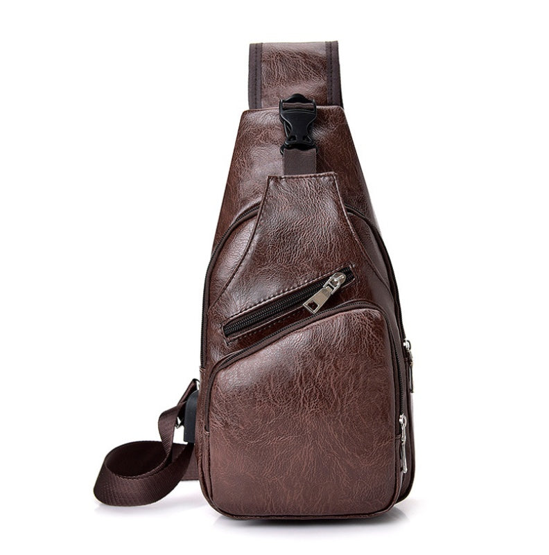 Male chest bag with USB port