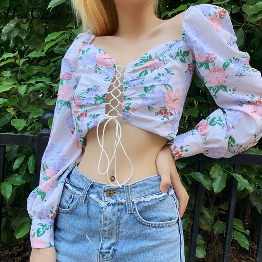 Long sleeve off-shoulder crop top