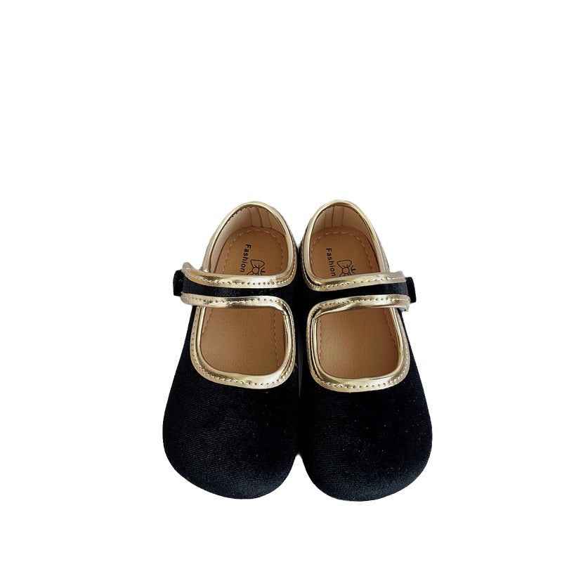 Children's Retro Shoes Red Velvet Girls' Shoes