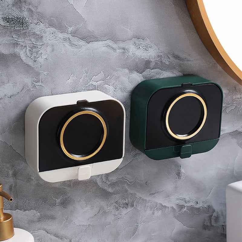 Drain Hole Free Wall Mounted Soap Box With Cover