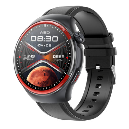 T82 1.43 inch Round Screen BT Call Smart Watch, Heart Rate / Blood Pressure / Blood Oxygen / Sleep / Blood Sugar / HRV / Metope / SOS, Silicone Black, Silicone Red, Silicone Blue, Leather Brown, Leather Black, Stainless Steel Black - FIFI LONDON