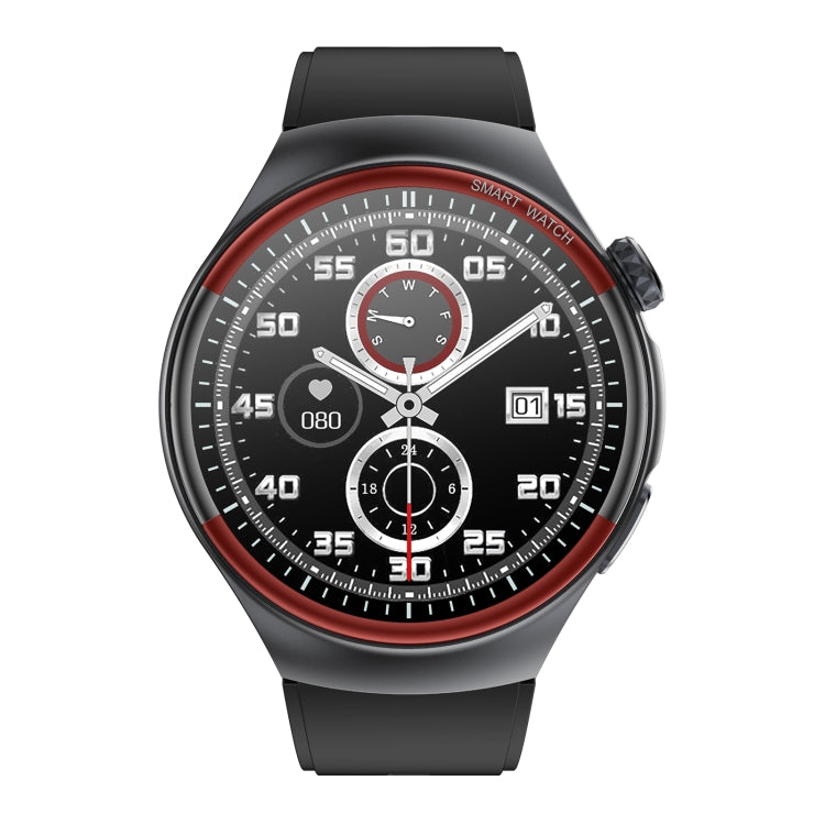 T82 1.43 inch Round Screen BT Call Smart Watch, Heart Rate / Blood Pressure / Blood Oxygen / Sleep / Blood Sugar / HRV / Metope / SOS, Silicone Black, Silicone Red, Silicone Blue, Leather Brown, Leather Black, Stainless Steel Black - FIFI LONDON
