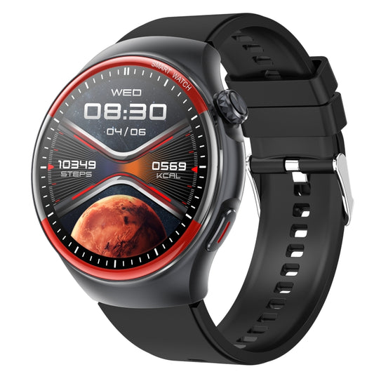 T82 1.43 inch Round Screen BT Call Smart Watch, Heart Rate / Blood Pressure / Blood Oxygen / Sleep / Blood Sugar / HRV / Metope / SOS, Silicone Black, Silicone Red, Silicone Blue, Leather Brown, Leather Black, Stainless Steel Black - FIFI LONDON