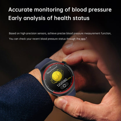 T82 1.43 inch Round Screen BT Call Smart Watch, Heart Rate / Blood Pressure / Blood Oxygen / Sleep / Blood Sugar / HRV / Metope / SOS, Silicone Black, Silicone Red, Silicone Blue, Leather Brown, Leather Black, Stainless Steel Black - FIFI LONDON