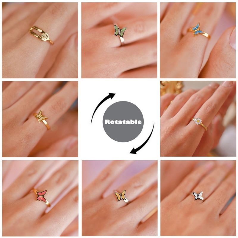 Women’s fidgeting and anxiety relief  finger spinner ring