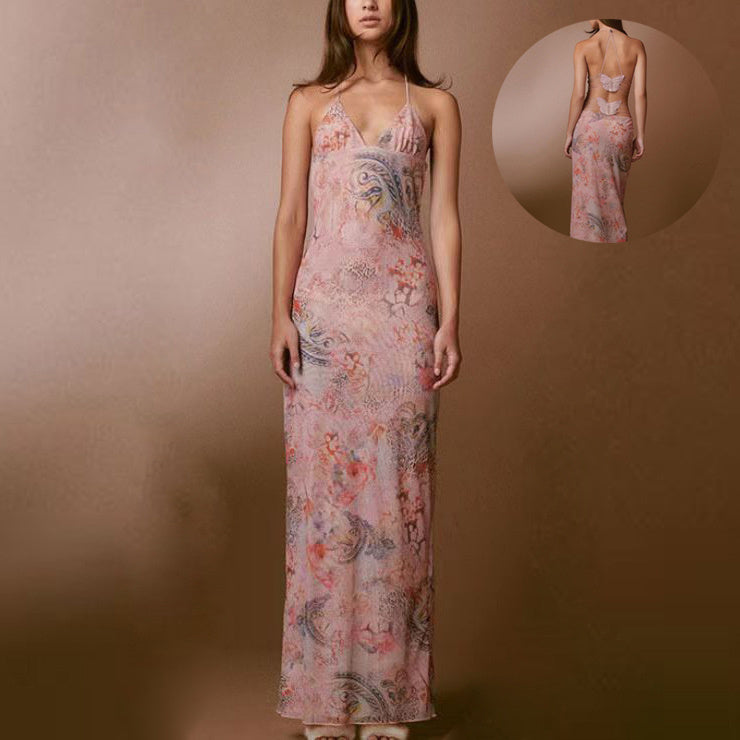  Unique design, stylish and beautiful. Good material, comfortable wear. A variety of colors, any choice. Product information: Fabric name: South Korea mesh Skirt type: hip skirt Color: Pink printing, Black Main fabric composition: Polyester Size: S,M,L Style type: private clothing socialite Style: sexy style Process: Printing Floral Print Halter Spaghetti Straps Dress, Sexy Slim Butterfly Back Dressess, Spring Summer Womens Clothing, Floral Dress, Halter Dress, Spaghetti Strap Dress, Sexy Dress, Slim Dress,