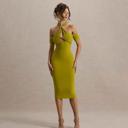 Sexy slim halter dress
