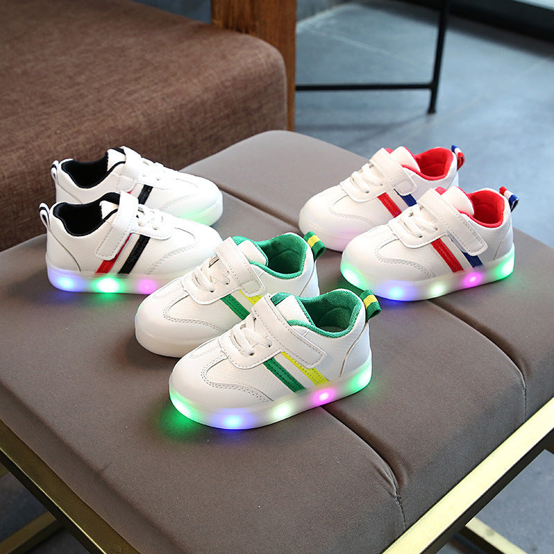 Kimmy White LED Sneakers Shoes - FIFI LONDON