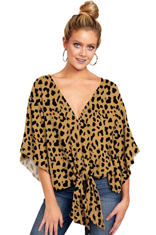 Oversized V-neck women's blouse
