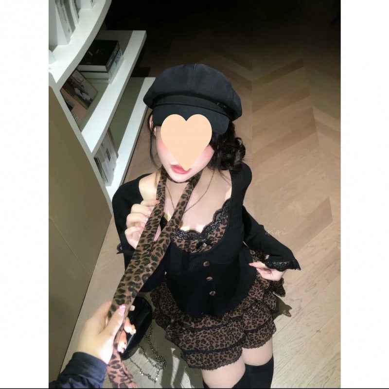 Top Pattern Skirt Two-piece Suit Pure Hot Girl Suit For Women