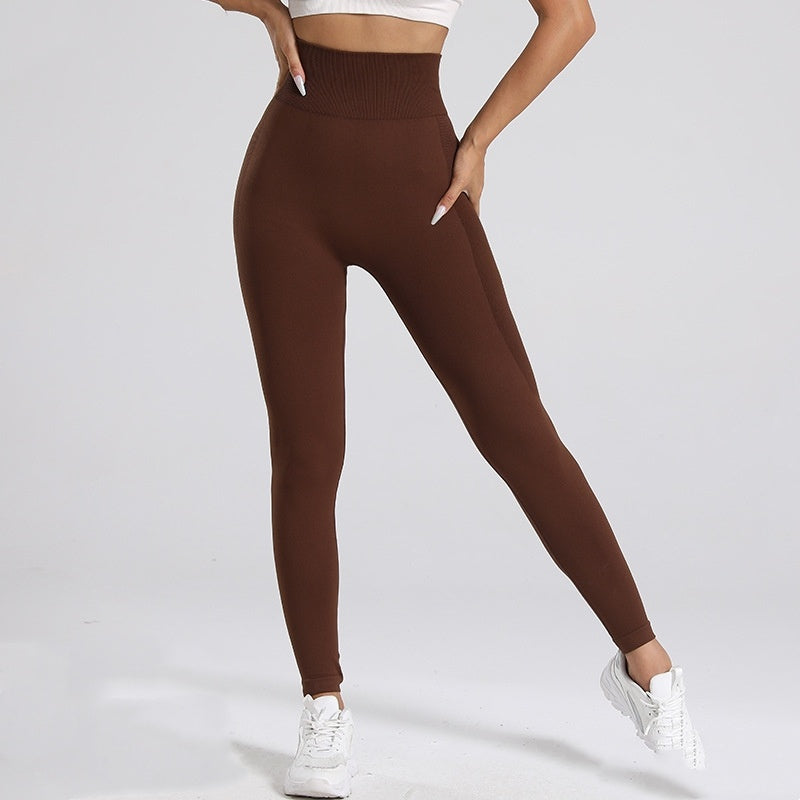 Women’s Leather Look Leggings shown front-on on model — Fifi London Winter collection